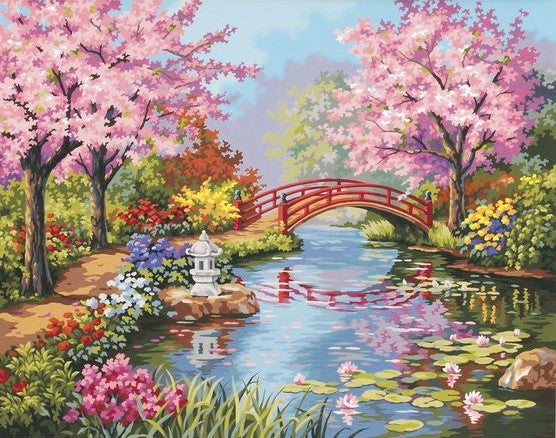 Pintura Florecer Japonés