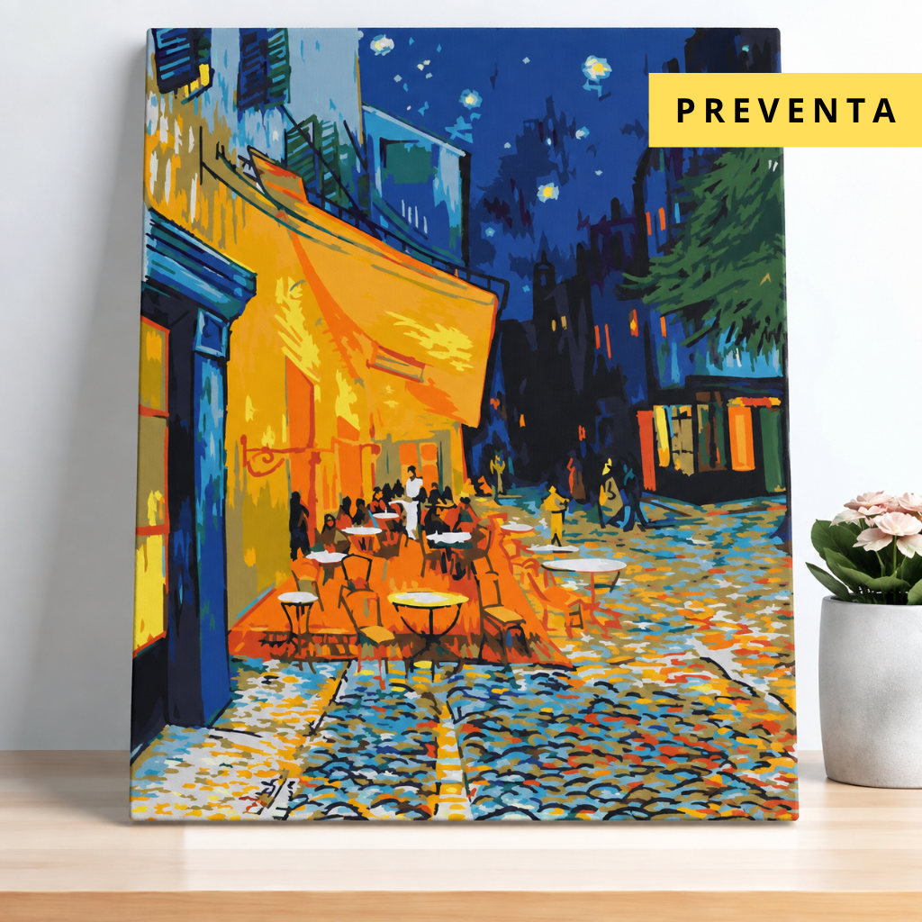 PREVENTA - Pintura Terraza de café por la noche