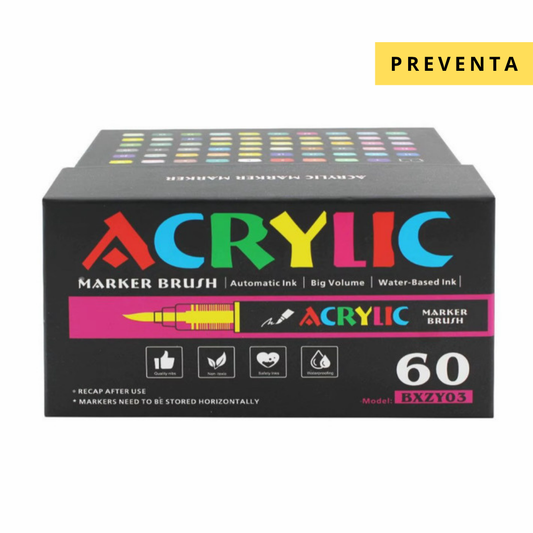 PREVENTA - Set Marcadores Acrílicos 60 colores