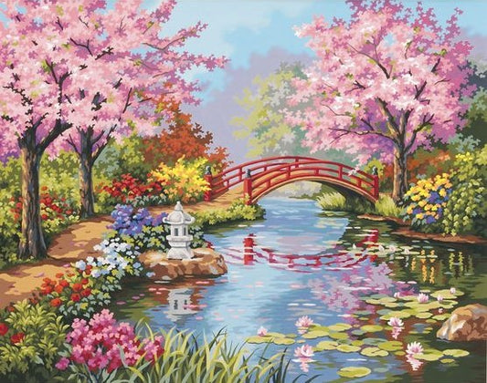 Pintura Florecer Japonés