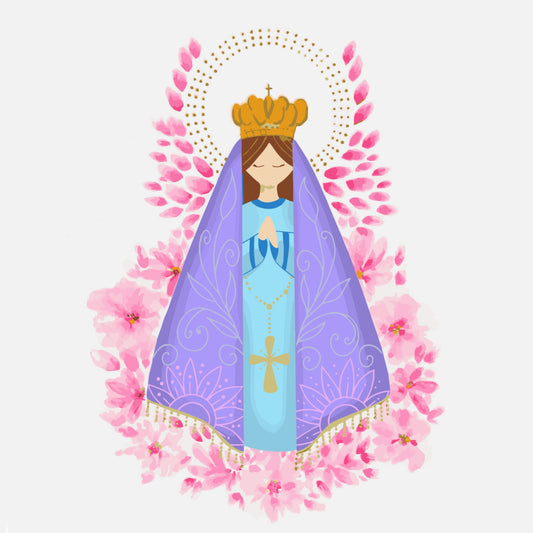 Pintura Virgen Flores