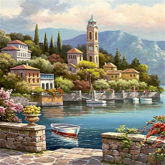 Pintura Primavera en el lago